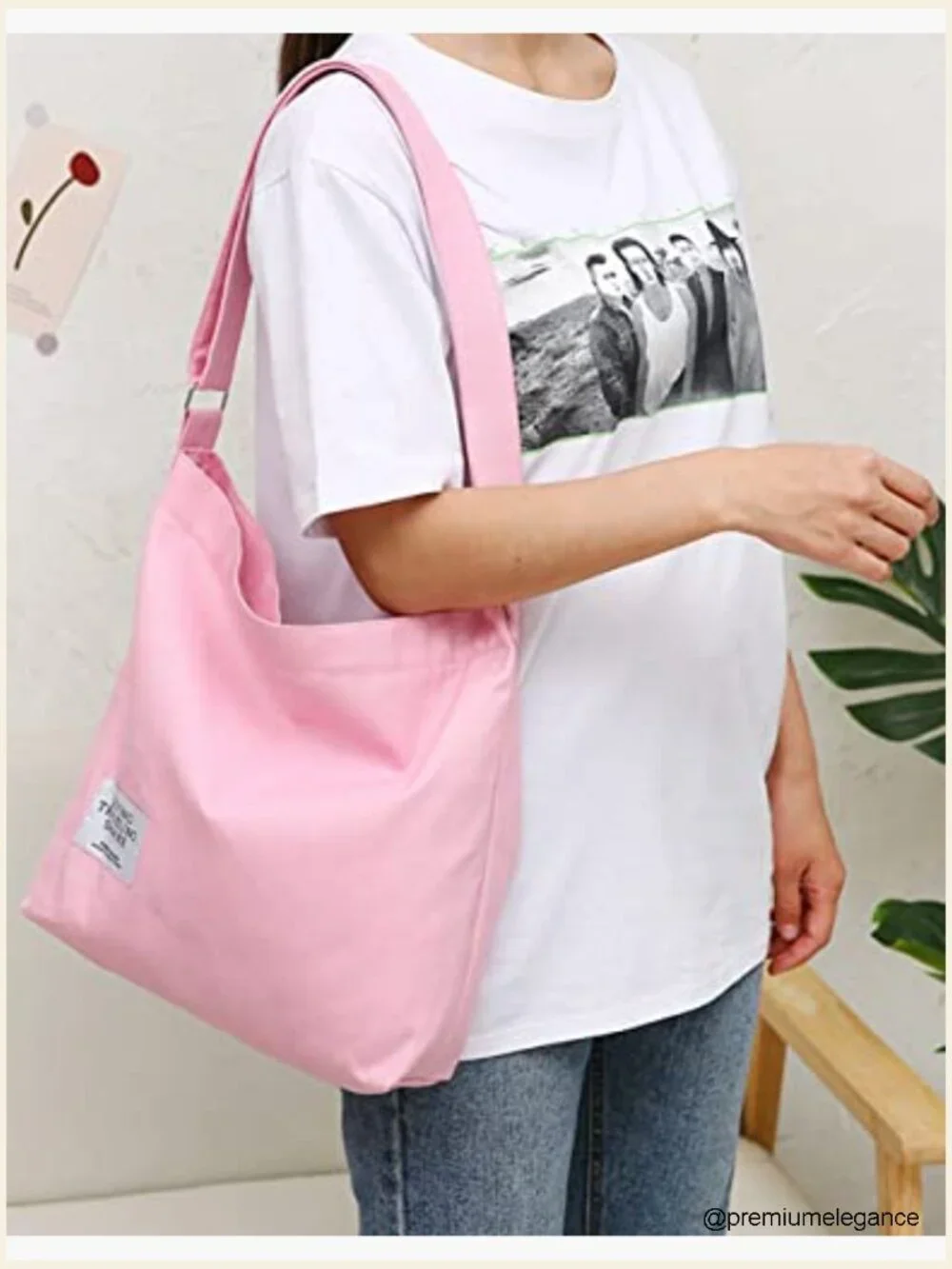 Women's Canvas Hobo Shoulder Crossbody Tote Bag Large Capacity Casual
